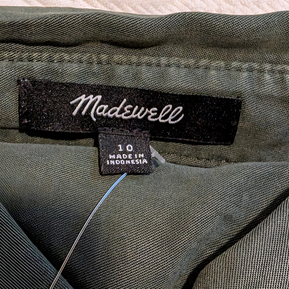 NWT Madewell Relaxed Tie Waist Wide Leg Jumpsuit | Size 10 & 12 | Army Green - Picture 11 of 12